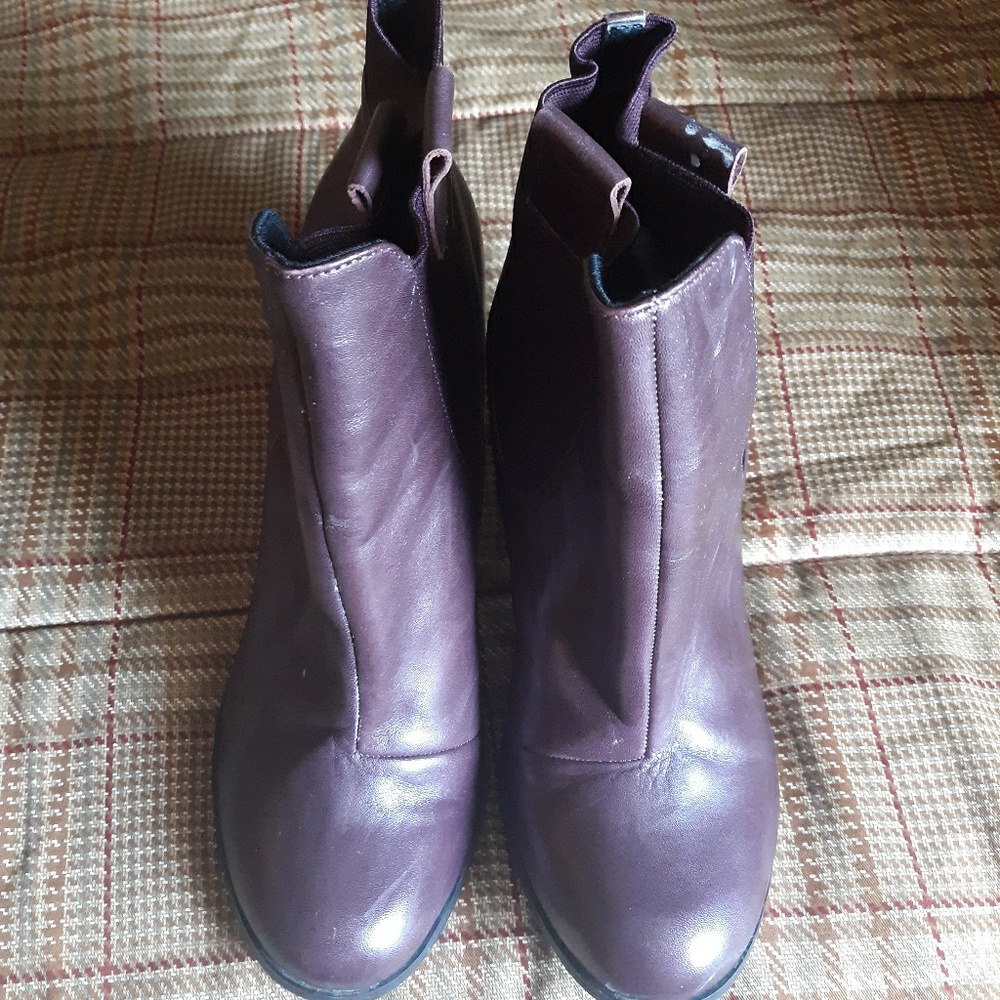 🌺WINE COLORED LEATHER Boots